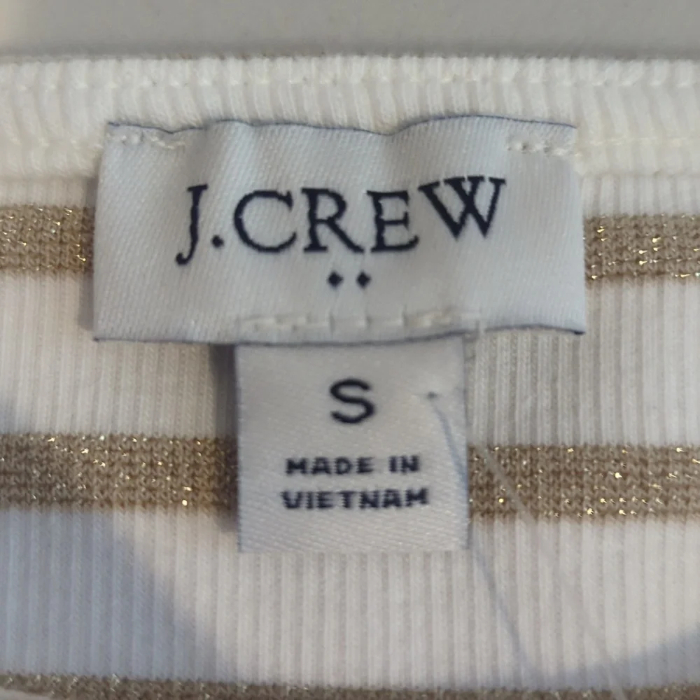 NWT J. Crew Factory Metallic Striped Boatneck Top - Picture 3 of 5
